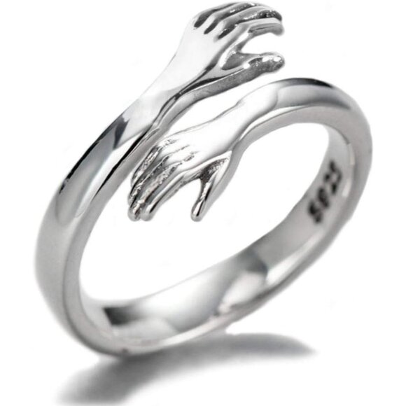 Men's Original Come to My Arm 925 Sterling Silver Adjustable Hug Ring
